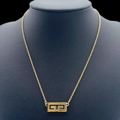 Used Givenchy Necklace G Logo Vintage Square Gold Accessory Made In France Ladies