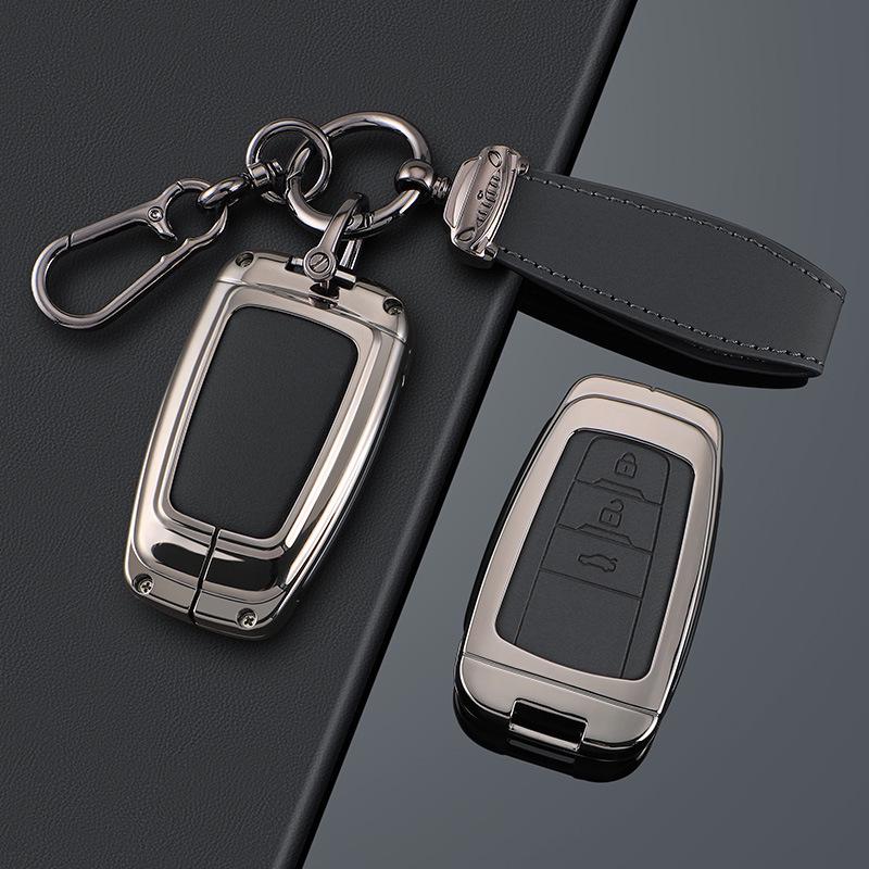 Crown Lu Fang Key Case for 24 Model Toyota 14th Gen Crown & Vellfire 2024 - Metal Leather Shell Buckle