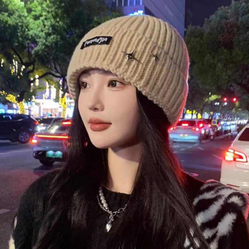 Solid Color Winter Autumn Hats Keep Warm Female Beanie Caps Warmer Bonnet  For Women/Men/Students