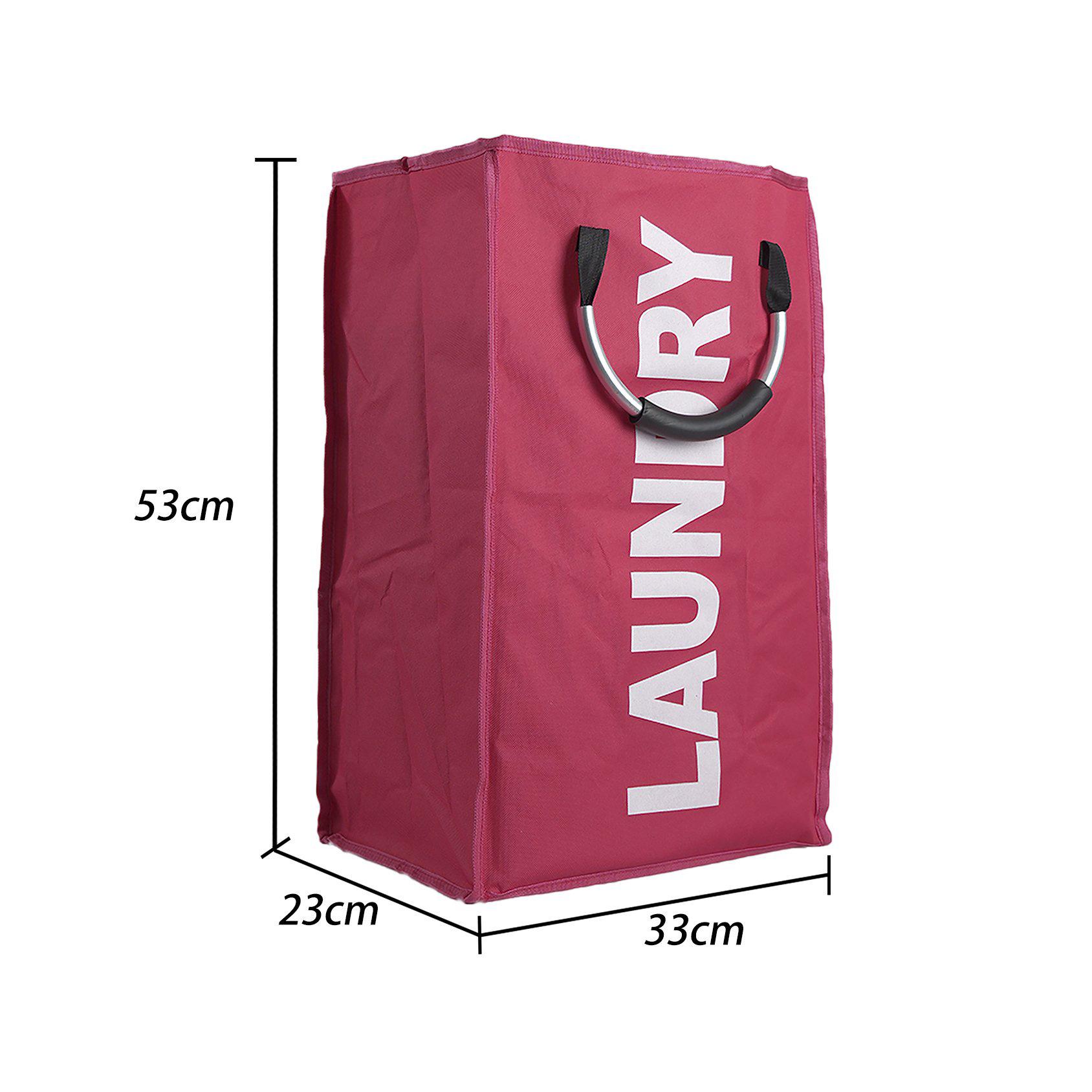 Foldable Oxford Cloth Laundry Hamper with Aluminum Ring - Large Capacity Portable Basket