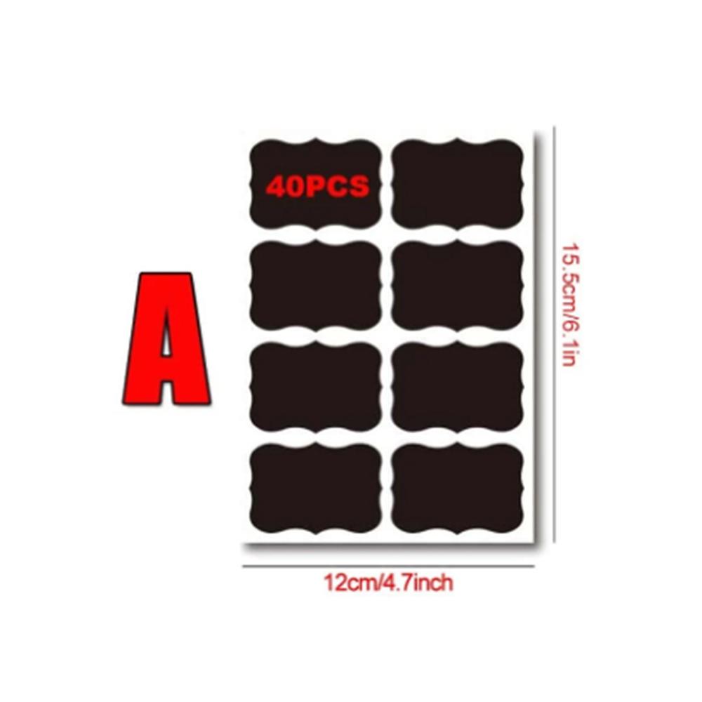 5 Sheets Chalkboard Labels Stickers Waterproof Reusable Blackboard Stickers Chalk Labels for Mason Jars Storage Bins Bottles