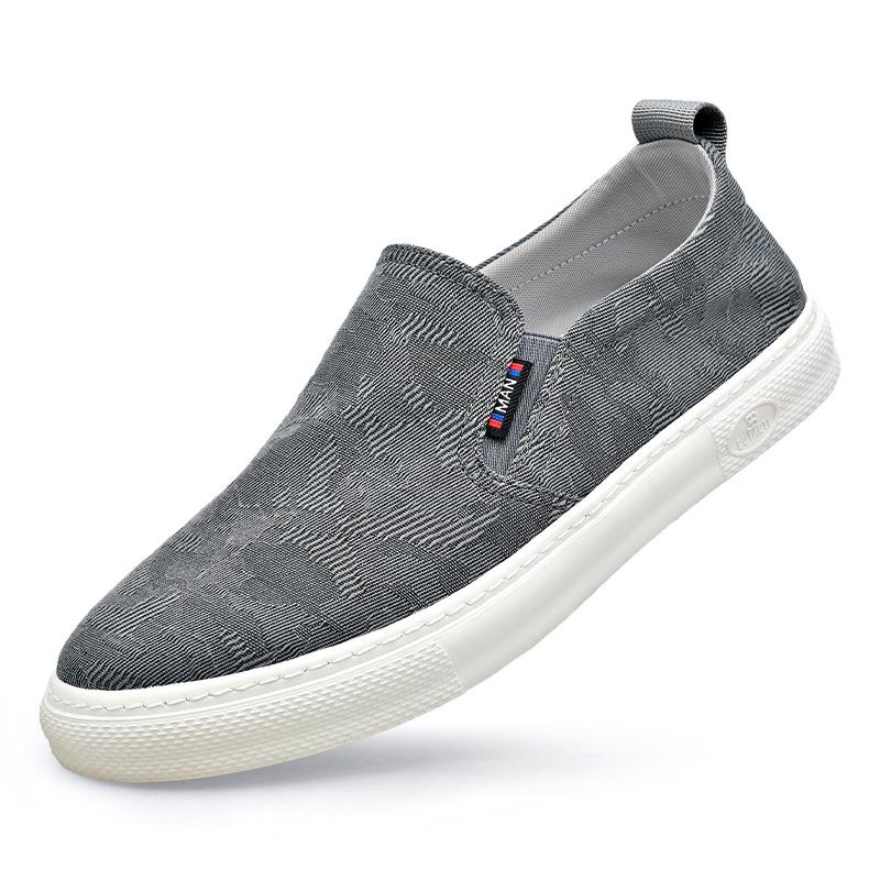 Men s Breathable Canvas Slip-On Loafers - Trendy, Versatile, Soft Sole Driving Shoes 38