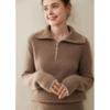Women's Solid Cashmere Ribbed Half-Zip Sweater - Autumn/Winter