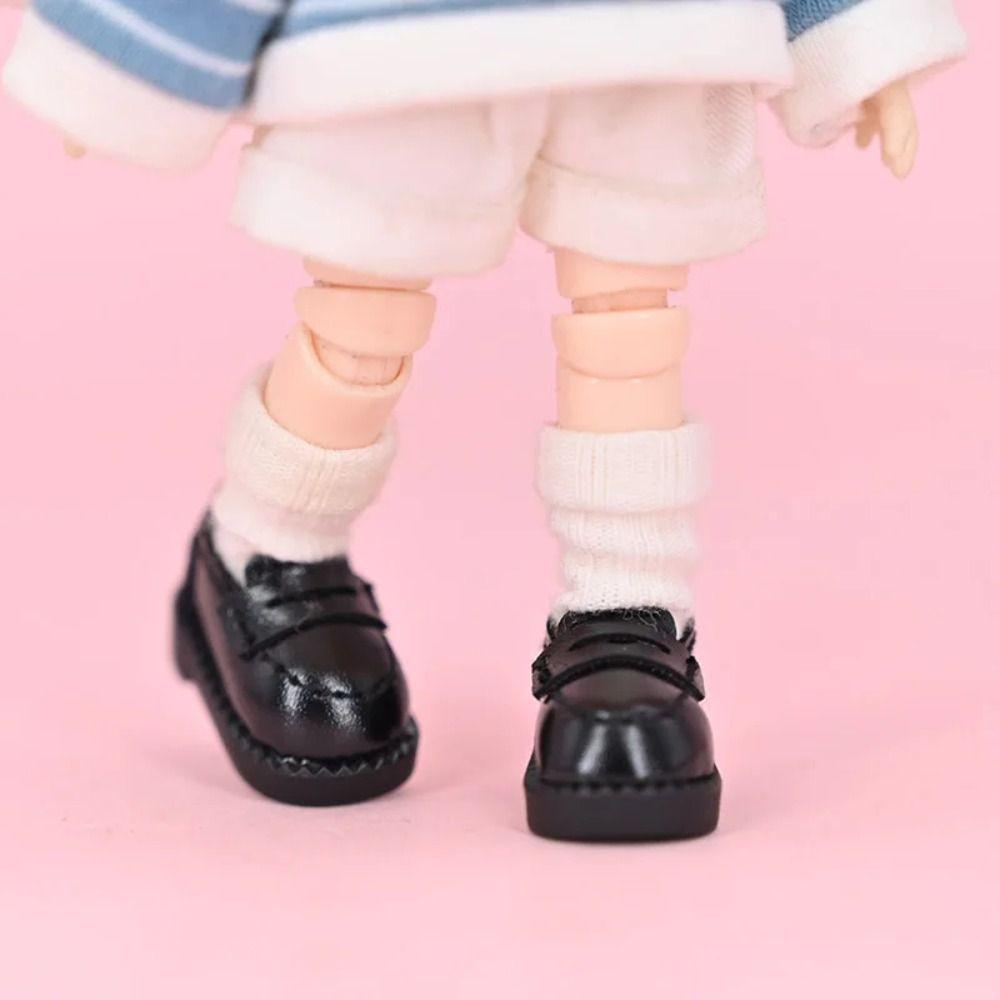 1pair Black Brown Ob11 Doll Shoes Cute Outfit Dolls Uniform Shoes Holala Gcs