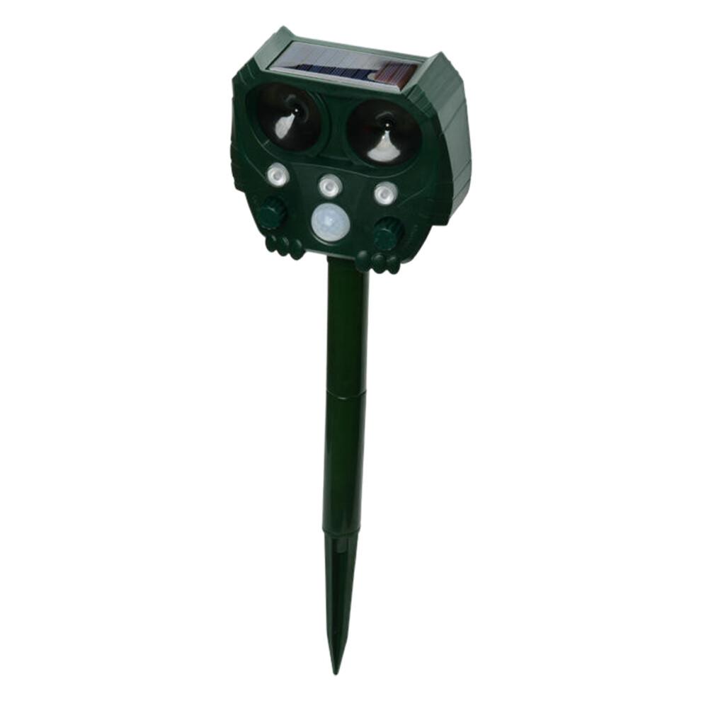 Répulsif anti-animaux solaire d'extérieur, répulsif ultrasonique avec détecteur de mouvement et lumière stroboscopique LED, résistant aux