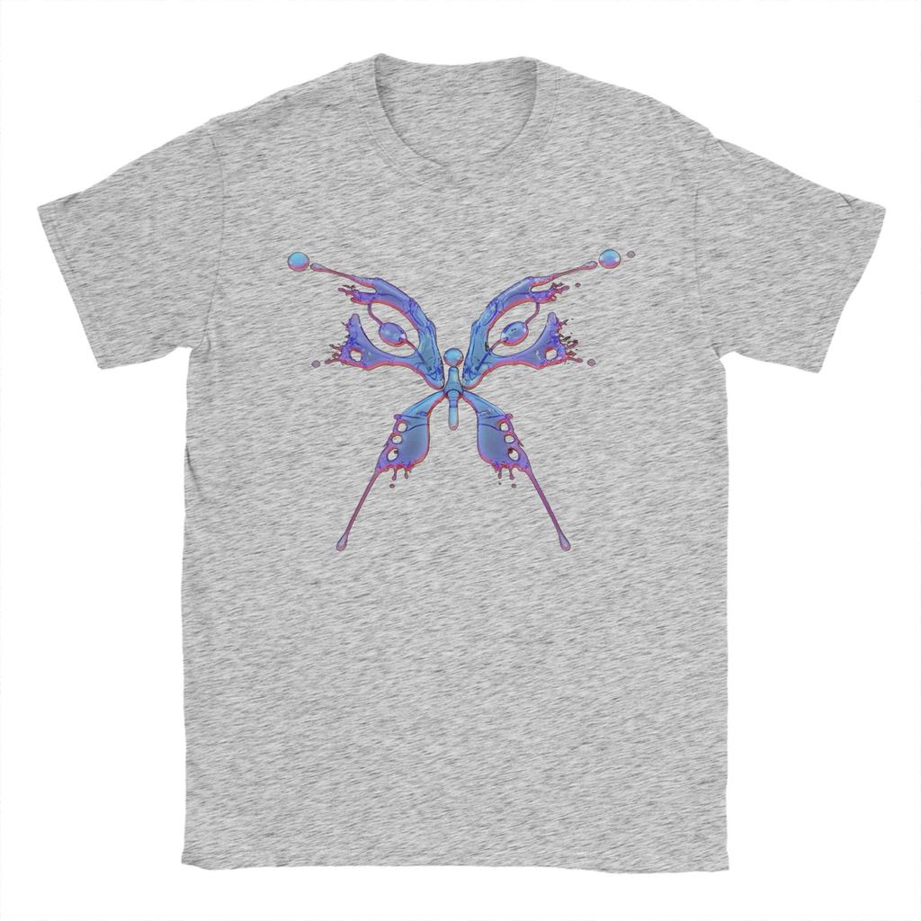 Funny Katys Perrys Butterfly T-Shirts Men Round Neck Pure Cotton T Shirts  Short Sleeve Tees Plus Size Clothes