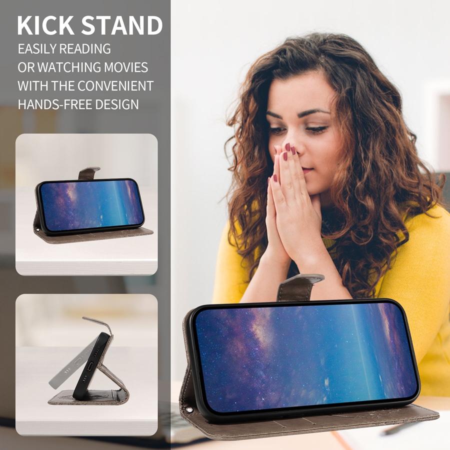 Embossed Butterfly Leather Phone Case for Google Pixel 9 9 Pro XL 9A Pixel 8 8 Pro 8A Pixel 7 7 Pro 7A Card Slots Wallet Case with Wristband