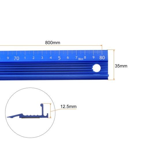 uxcell Metalllineal, 80cm Metrisches Lineal, Aluminiumlegierung, Rutschfestes Schutzlineal, Gerades Schneidelineal, Messinstrument mit Aufhängeloch, Blau