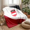 Austria Football Printed Flannel Blanket Skin Friendly Warm Decorative Throw for Indoor Couch Bed Daily Use