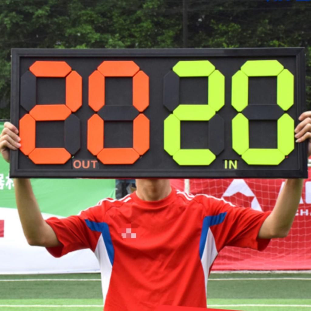 Soccer Substitution Board Printed Labels Flip Number Board Sports Gear Pvc Black For Training