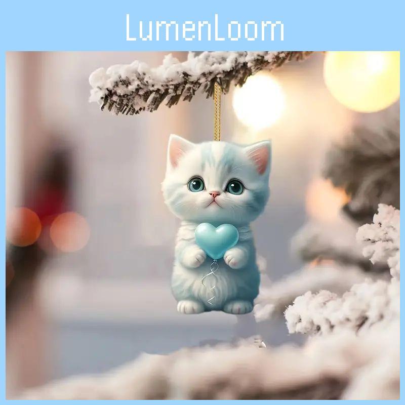 Neuer Acryl Blauer Katze Autoanhänger Entzückendes Cartoon-Design Liebenswerter Fahrzeugschmuck