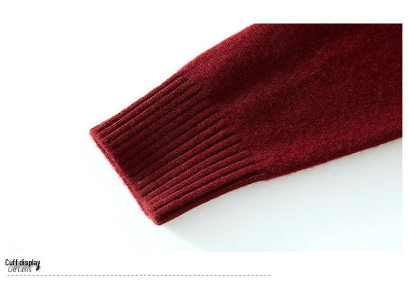 Luxuriöser Wollpullover für Frauen mittleren Alters und ältere Frauen – Dick, Ganzkörper, Halboher Kragen, Perfekt für Herbst und Winter.