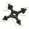 Langlebiger 4-in-1 Mehrzweckschlüssel mit 6 mm bis 16 mm Kreuzbohrfutter Kohlenstoffstahl Großartig für Bohrmaschinen und Pistolen Keine Montage