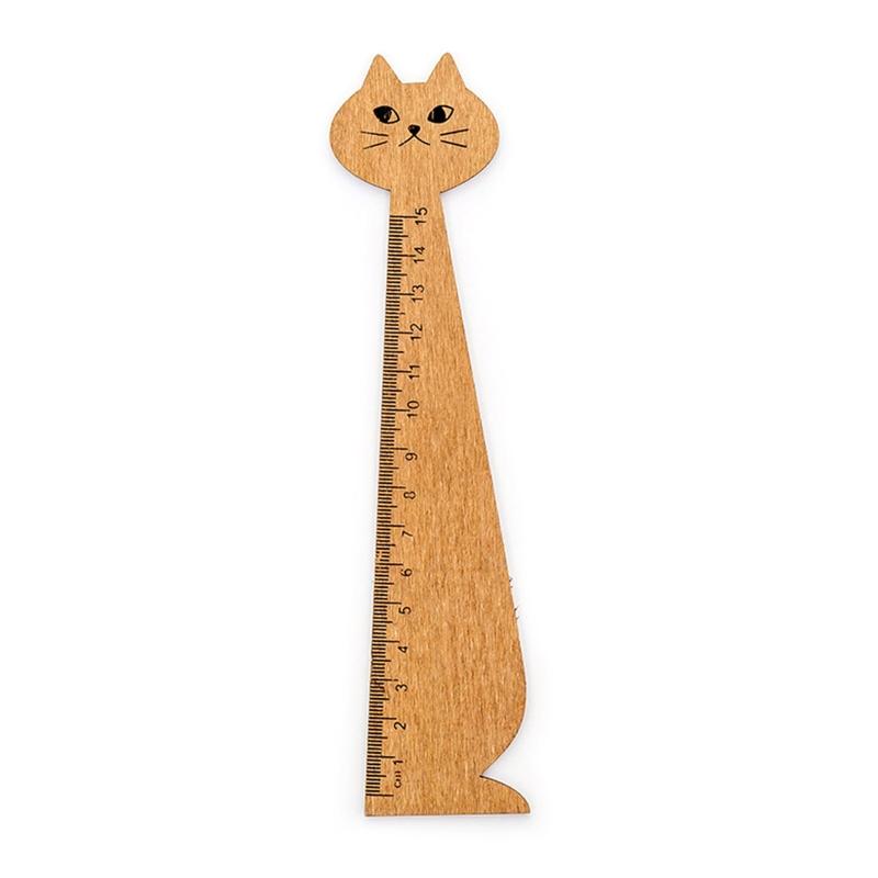 

Cute Kitten Straight Ruler Wooden Scale Ruler Student Drafting Measuring Tools for Boy Girl DIY Scrapbooking Art Drawing 1 жёлтый