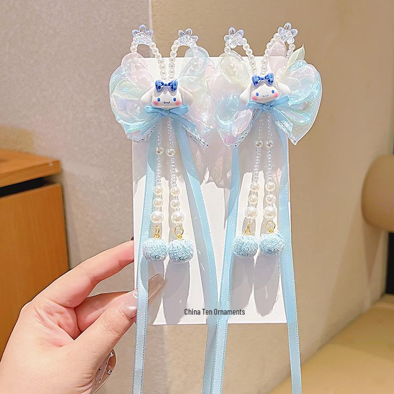 2026 Hair-friendly Fairy Bow: Ancient Style Children s Hanfu Hair Clip with Flowing Ribbon and Tassel