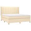Maison Exclusive - Sommier à lattes de lit matelas et LED Crème 160x200 cm Tissu