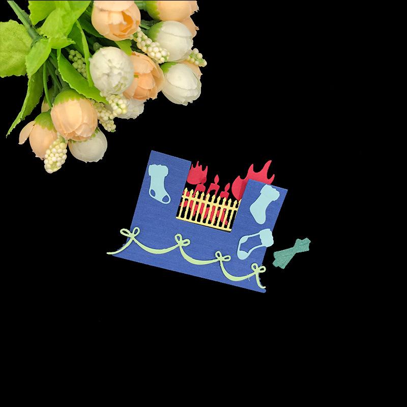 Scrapbook DIY Kohlenstoffstahl Messerform Kinder Pädagogisches Prägemesser Stanzform Haus Zaun