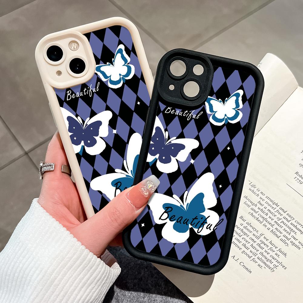 Popular Butterflies Moon Phone Casing for Realme OPPO Reno VIVO Infinix Tecno Oneplus Full Cover Camera Shockproof Protection Rubber Case Cover