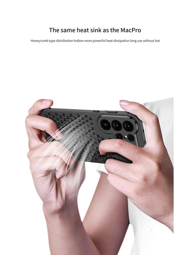 Metal Heat Dissipation Aromatherapy Phone Case for Samsung S26 Ultra/S25U - Anti-Drop Full Coverage with Buckle.
