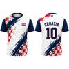 T-shirt Stampata Bandiera Nuova Croazia 2026 Sport all'Aperto Traspirante Asciugatura Rapida Maglia da Allenamento Calcio Casual da Uomo Donna