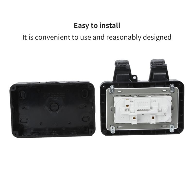 Waterproof and Dustproof Double European Socket with Integrated Switches and Indicators for Outdoor Safety