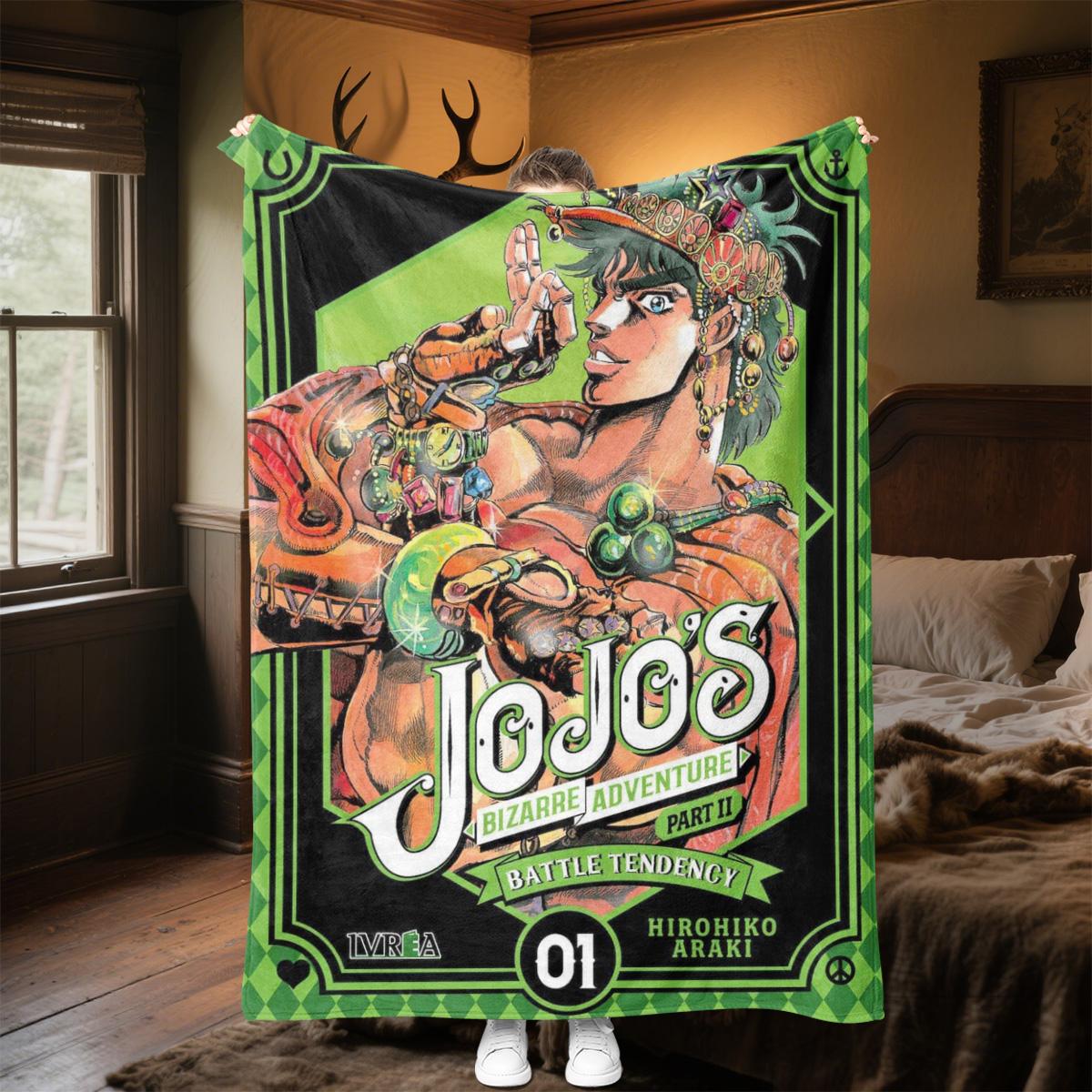 Jojos Bizarre Adventure Part Ii Battle Tendency Soft Comfortable Sofa Office Nap Blanket All Seasons Suitable Travel Blanket Festive Gift 80cm x 120cm