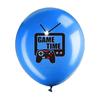 Blue Game On Theme Balloons Video Game Controller Latex Ballon Happy Boys Game Birthday Party Kids Favors Gamer Level Up Balon