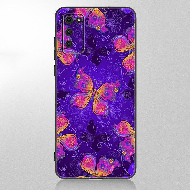 Beautiful Butterfly Phone Case For Samsung Galaxy A12 A02S A22 A32 A52 A72 A71 A51 A41 A31 A21 A11 A50 A70 A10S A20S Black Cover