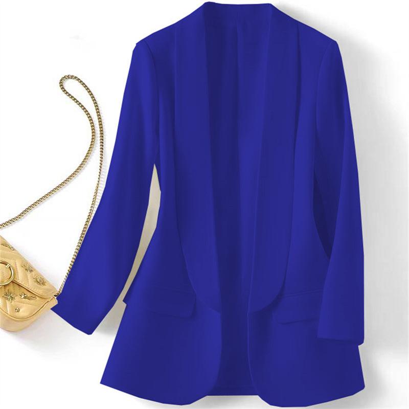 Spring and Autumn Hot Style Commuting Solid Color Collar Long Sleeve Coat for Women