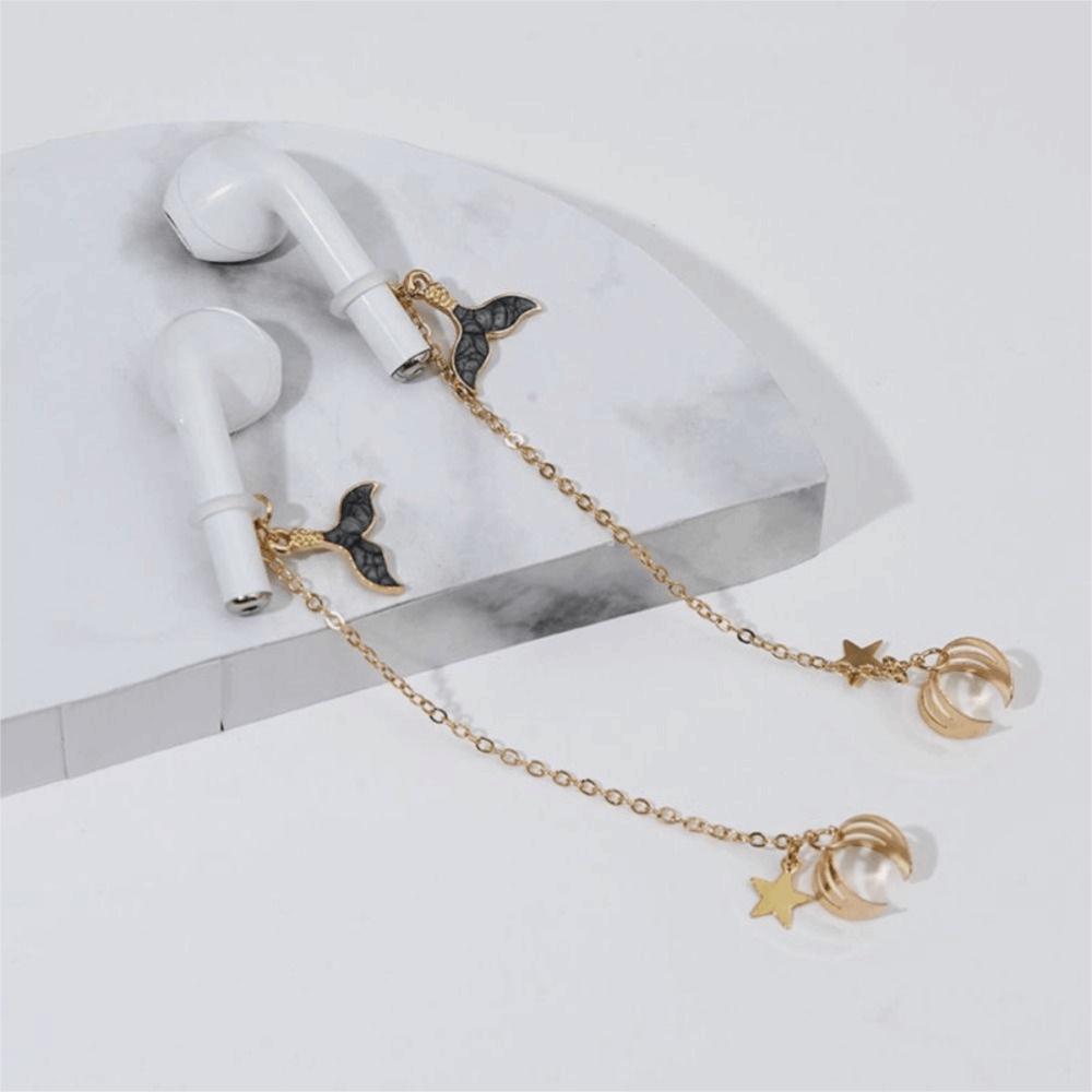 2pcs/pair Ear Decor Anti-lost Ear Clip Star Headphone Chains Anti-Lost Earphone Clip  Best Gifts серый