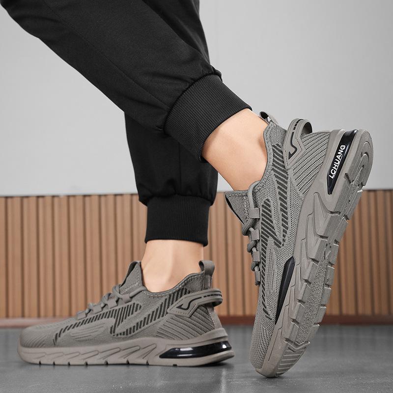 2025 Spring New Fashion Versatile Casual Mesh Flying Weaving Men's Shoes Breathable Trend Soft Sole Lightweight Sports Trend Shoes
