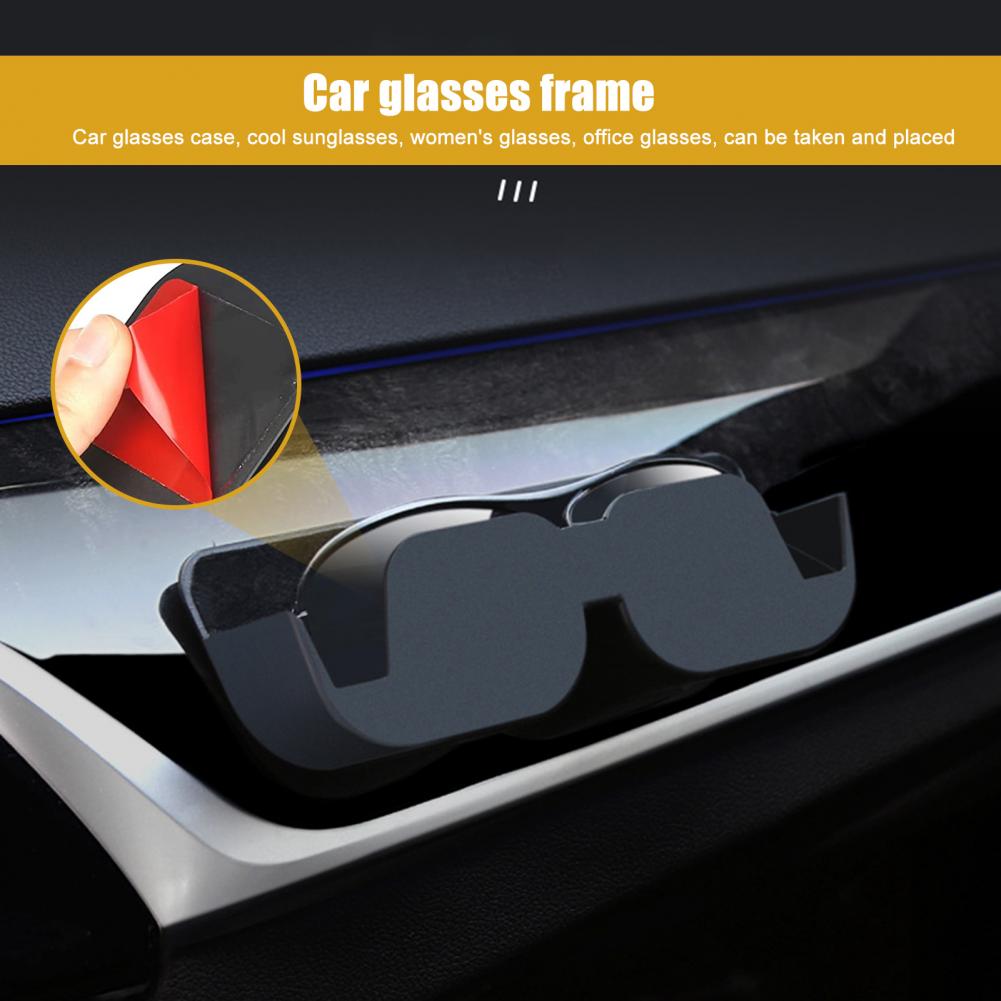 Car Glasses Case Sunglasses Storage Case Holder Self-Adhesive With Felt Padding Dashboard Glasses Storage Box Car Accessories