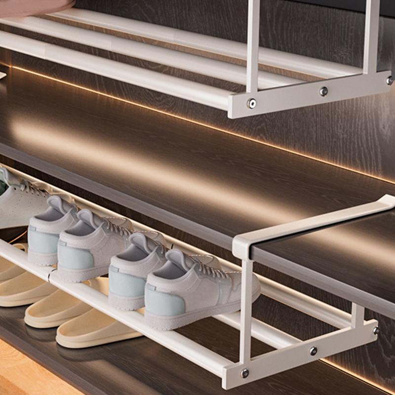 Expandable Shoe Rack Shelf Cabinet Storage Tray Space-Saving Hangings Shoe Basket Adjustable Pantry Shelf For Entryway Cabinet