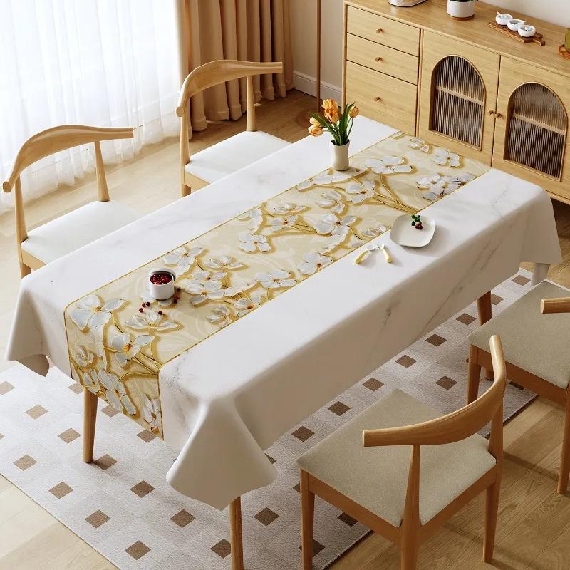 Luxury Tablecloth High-temperature Resistant Waterproof and Oil Resistant Household Tablecloth Coffee Table Cloth Party Decor