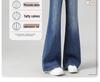 Women's High-Waisted Wide-Leg Flared Jeans - Spring 2025, Slimming, Loose-Fit, Non-Cling, Blue