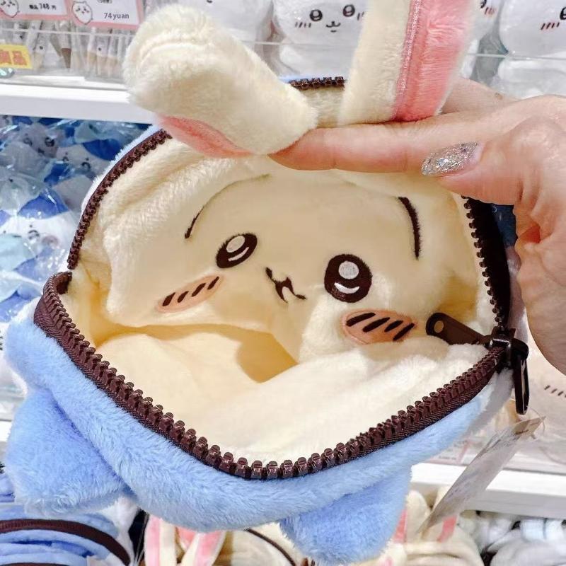 1 Piece Usagi Hachiware Plush Office School Stationery Pen Bag Chiikawa Double-Sided Pencil Case Cosmetic Bag Students Gifts