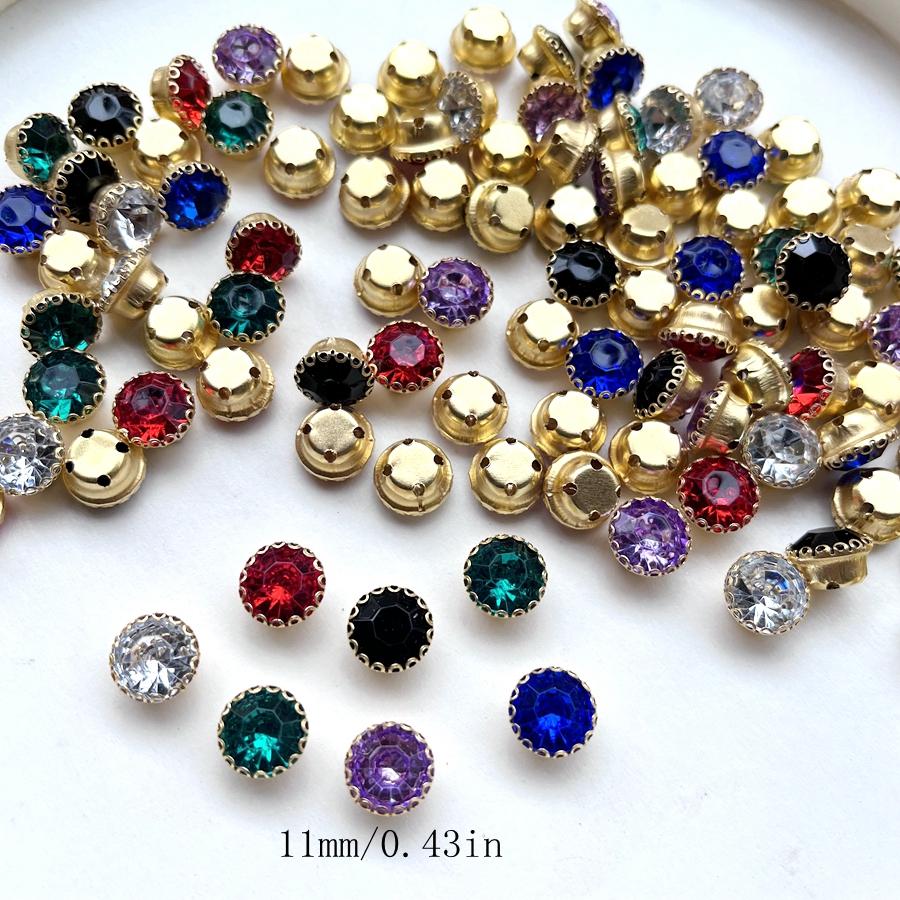 25 kusů náhodných smíšených barev 11mm šicí kamínkové diy šaty zdobené bižuterními doplňky Křišťálové kamínky