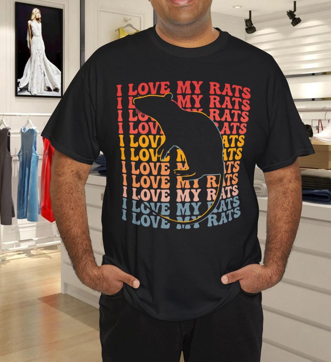 I Love My Rats Groovy Rat Pet Owner T-Shirt M