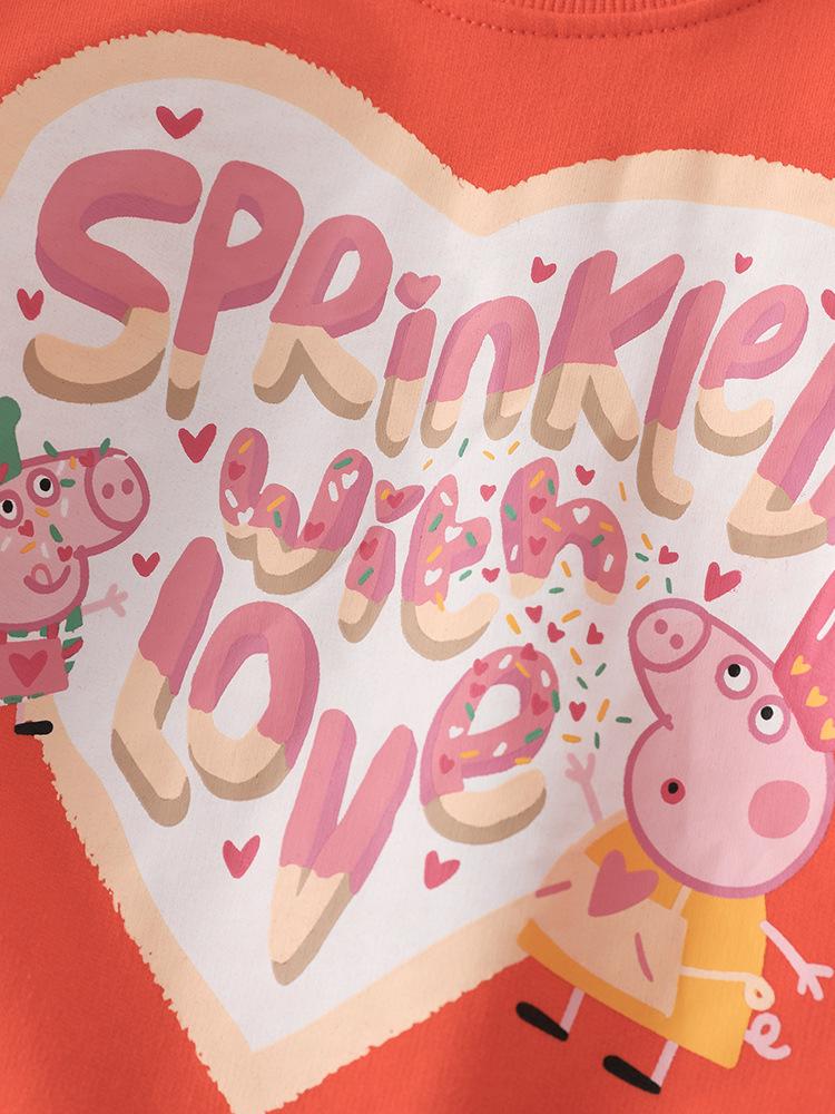 Peppa Pig Girls' Ruffle Hoodie & Sweatpants Set - Spring/Autumn Wear, Two-Piece