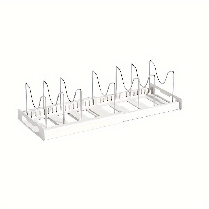 Expandable Kitchen Cabinet Pot Organizer Rack, Adjustable Divider, Multi-purpose Pots And Pans Storage Solution