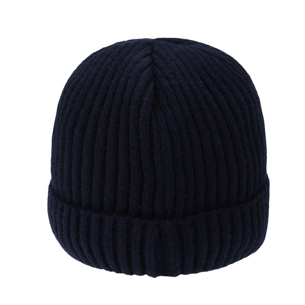 Winter Soft Knitted Hat Windproof Fleece-Lined Ear Protection Cap Thick Warm Beanies Hat Outdoor