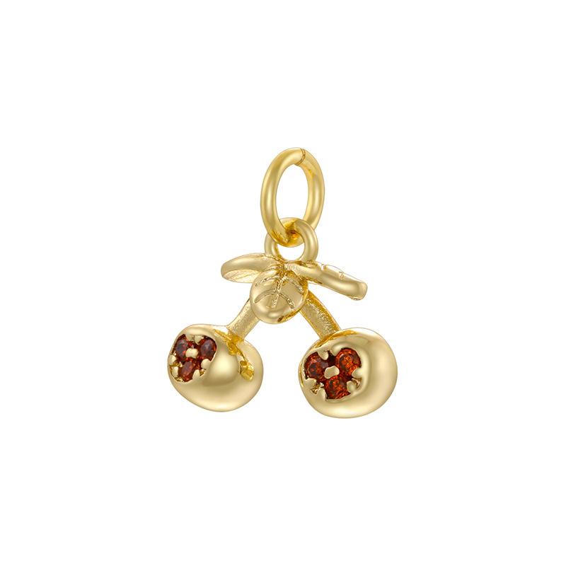 Kreativer Kupfer Diamant Kirsche Erdbeere Ananas Anhänger Niedlicher Süßer Fruchtanhänger Vd1742-1752