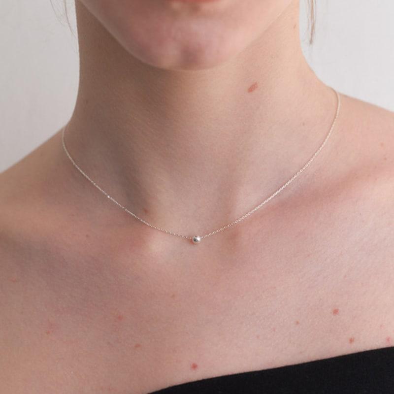 OVLA (SILVER 925) Skinny Ball Simple Necklace_2type JN015