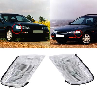 Front Corner Light Turn Signal Lights for Honda Accord Sedan DX/EX/LX/V6 EX/V6 LX 1994-1997 Clear Lens Side Lamp Shell