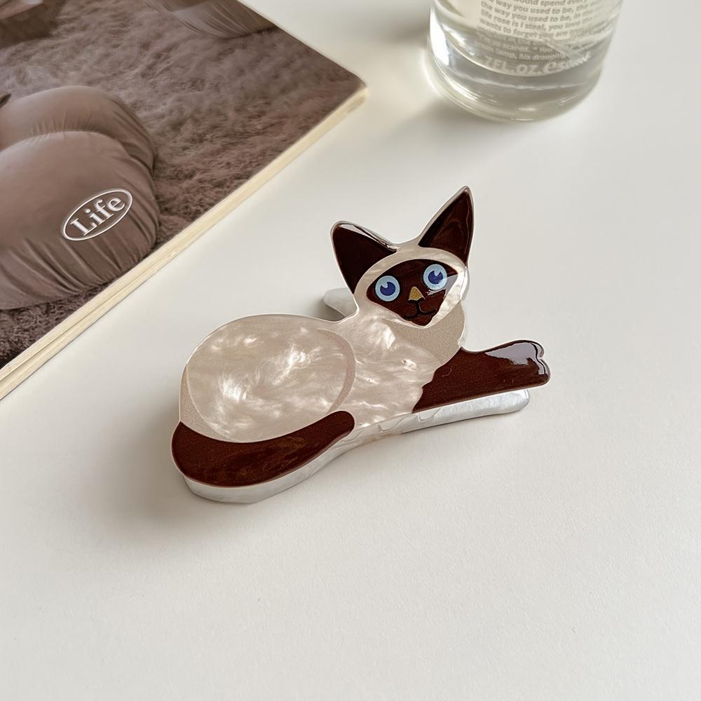 Adorable Cartoon Cat & Dog Acrylic Hair Claw Cute Animal Design Shark Clip for Girls, Perfect for Thanksgiving