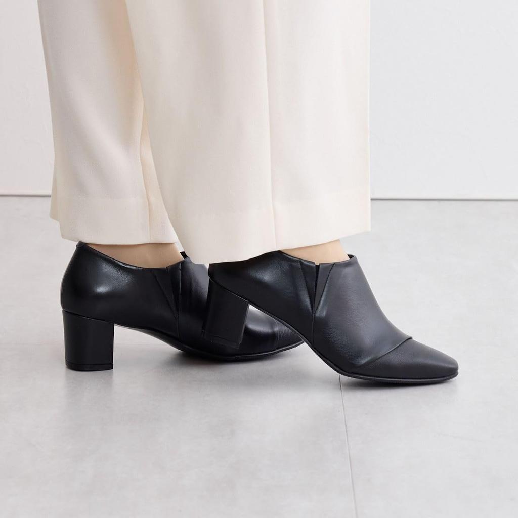 Himiko Square Toe Side Gore Pumps/643302 Black 230