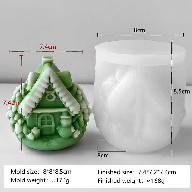 DIY Christmas Tree House Silicone Mold Handmade Aroma Candle Plaster Resin Ornaments Mould Christmas Candle Making Supplies