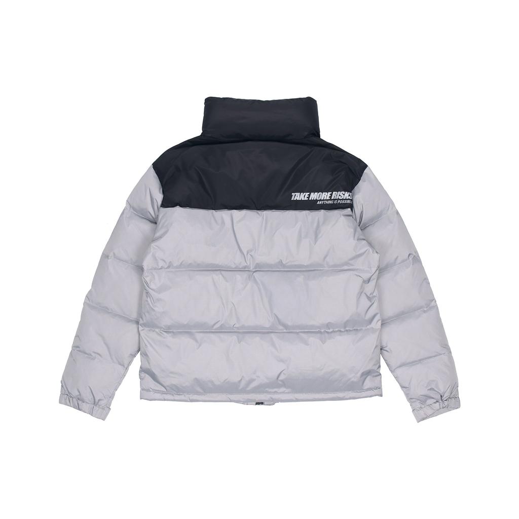 Li-Ning Embroidered Logo Color Block Long Sleeve Down Jacket Unisex Outerwear Gray AYMR304-2