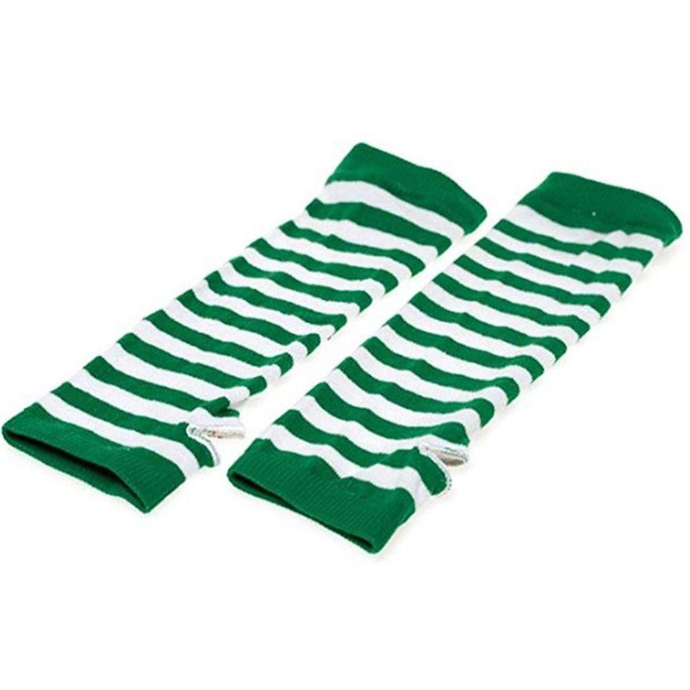 Arm Cover Fingerless Long Glove Striped Cool Stretch Gloves Women Girls Elbow Mitten Winter Season