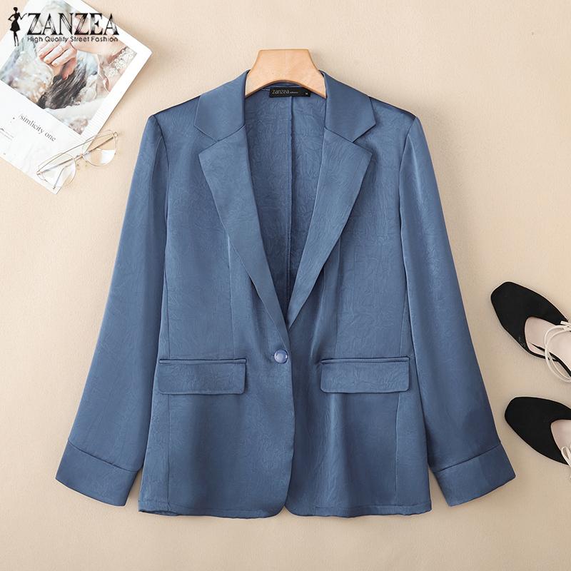 ZANZEA Women Casual Turn Down Collar Loose Thin Cardigan Tops